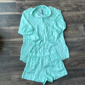 Naomi x Victoria Secret pajamas set in mint